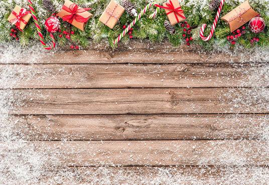 Snowflake Wood Board Photography Backdrop Christmas Gift Background