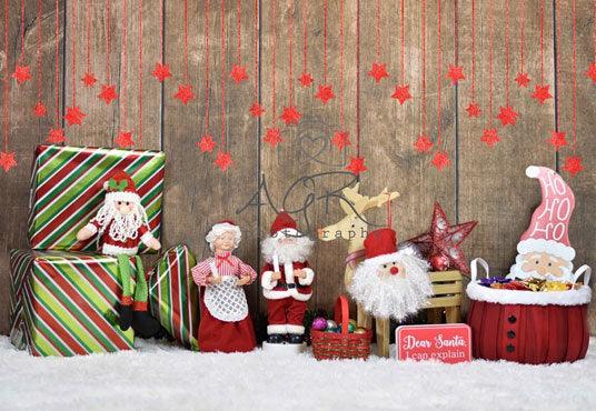 Christmas Wood Santa Claus Photography Backdrop for AGR Photography