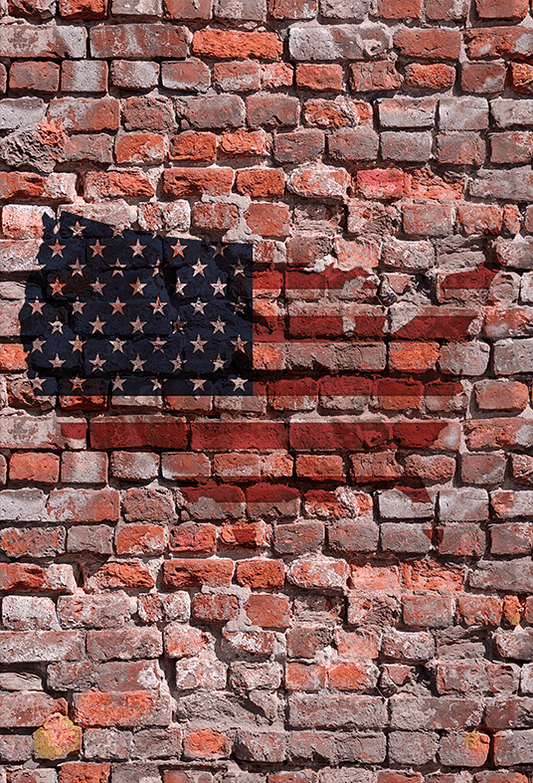 Flag Of USA Painted On Brick Wall Photography Backdrop SBH0170