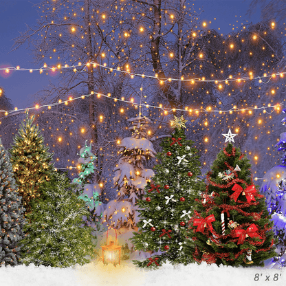 Colorful Christmas Pine Tree Backdrop for Photoshootings SBH0271
