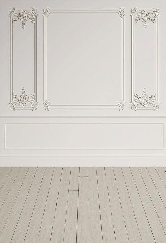 Wedding White Wall Wood Floor Backdrop for Studio