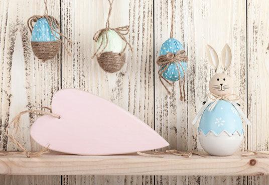 Easter White Wood Wall Rabbit Backdrops for Photo Studio