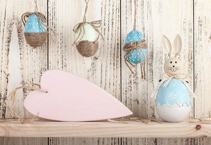 Easter White Wood Wall Rabbit Backdrops for Photo Studio