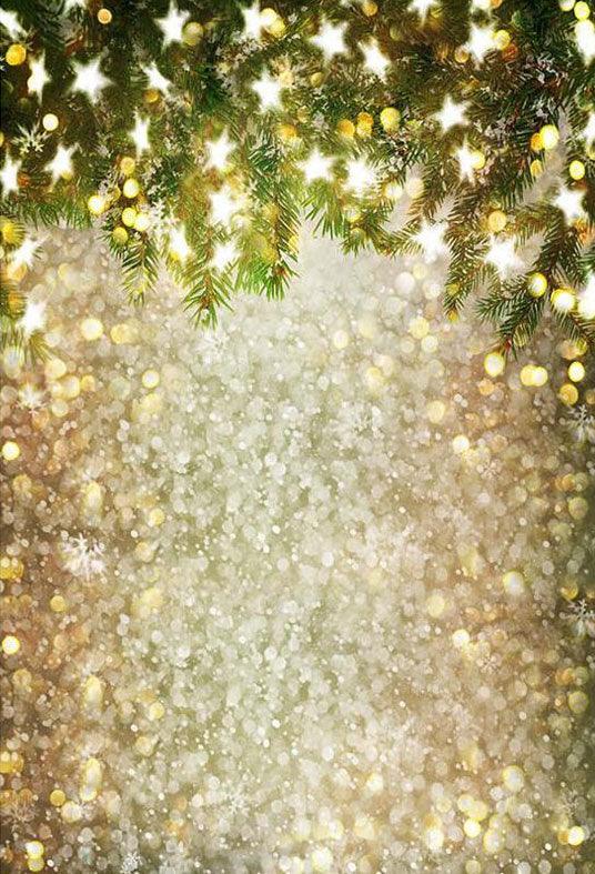 Bokeh Green Leaves With Little Stars Photography Backdrop