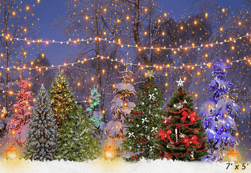Colorful Christmas Pine Tree Backdrop for Photoshootings SBH0271