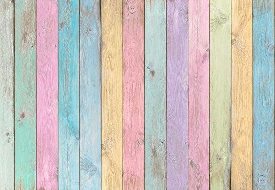 Colorful Wood Floor Texture Backdrop for Photography Photo Booth