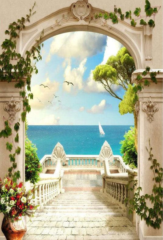 Spring Season Beautiful Scenery Outside the Arch Backdrop for Photography