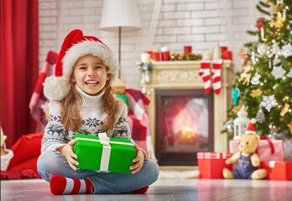 Brick Wall Christmas Backdrop for Photo Booth Prop