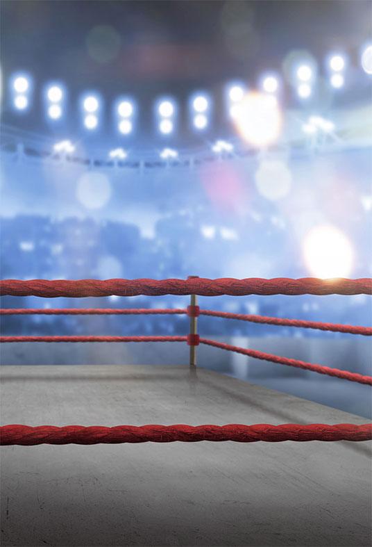 Stadium Empty Boxing Ring Backdrop for Sports Photography SBH0234