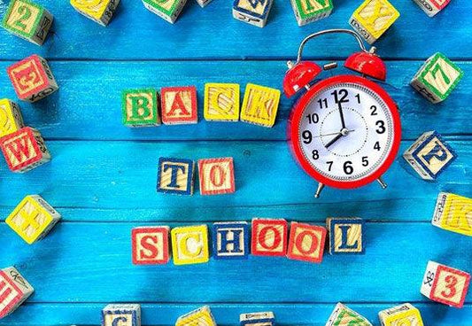 Blue Wood Floor Backdrop Back to School Theme  Photography Background