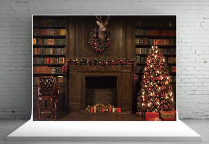 Vintage Christmas Elk Backdrop for Photo Studio