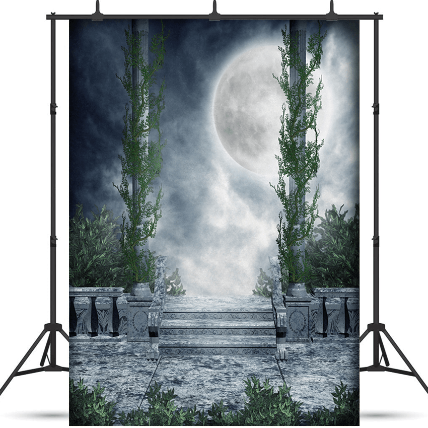 A Night Scenery With Balcony Photography Backdrop SBH0258