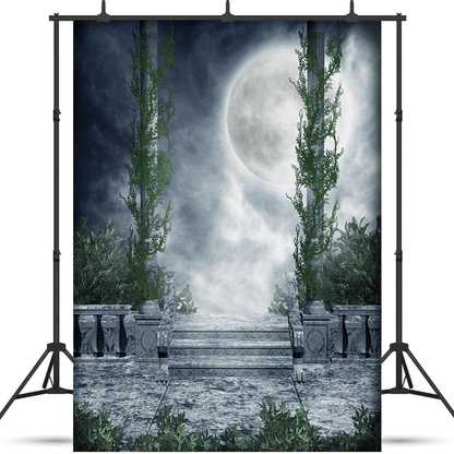 A Night Scenery With Balcony Photography Backdrop SBH0258