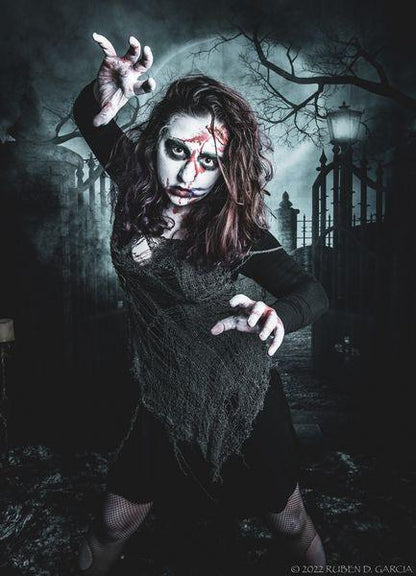 Door of hell Bright Moon Halloween Photography Backdrops