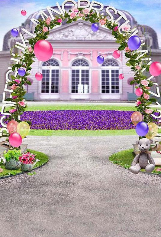 Wedding Decorative Green Plant Arch Before Beautiful House Backdrop For Photography