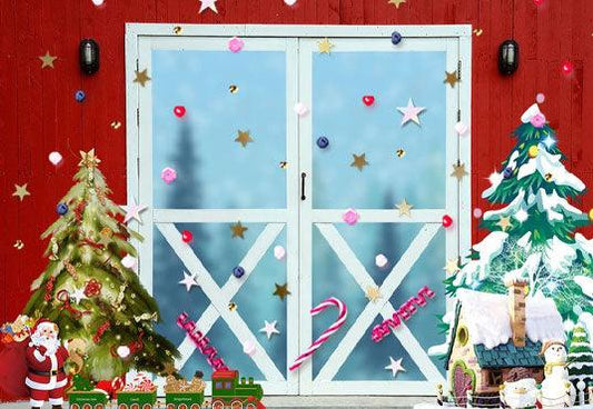 Red Bran Christmas Gift Photography Backdrops