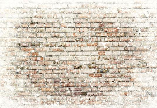 Snowflake Red Brick Wall Photography Backdrop