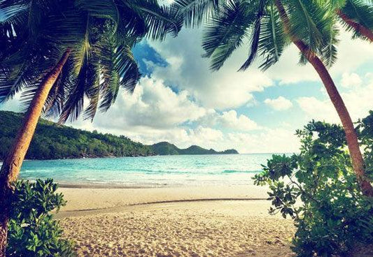 Sea Sandy Beach Photography Backdrop For Summer Holiday