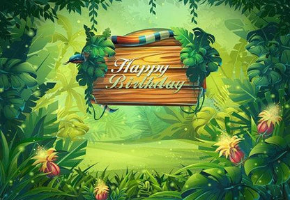 Green Leaves Photography Backdrop Forest Background for Baby Birthday Party