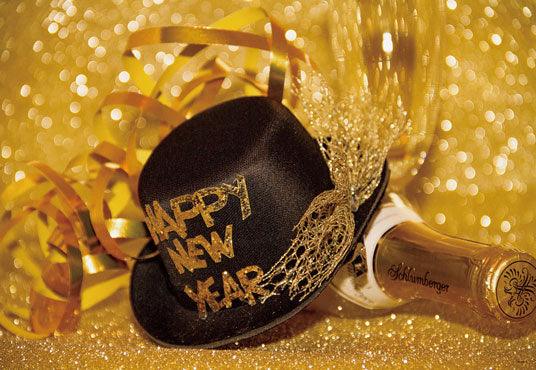 Golden Happy New Year Photo Studio Backdrops