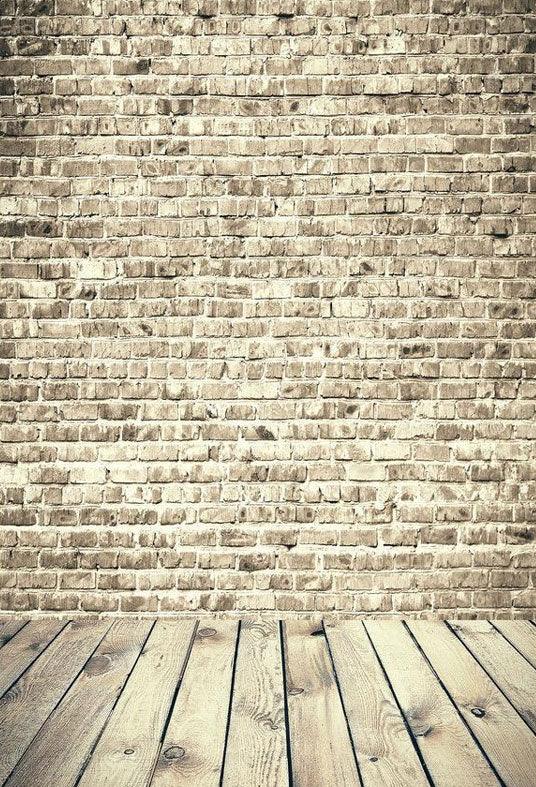 Old Brick Wall With Wood Floor Backdrop For Photography