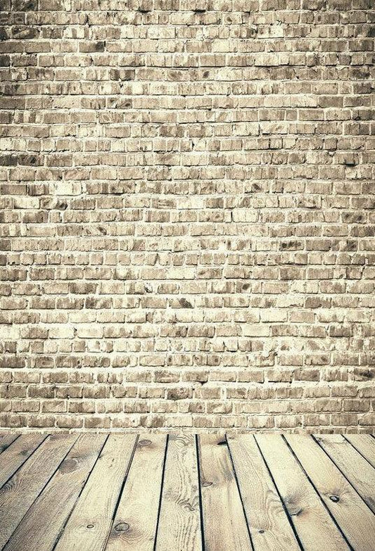 Old Brick Wall With Wood Floor Backdrop For Photography