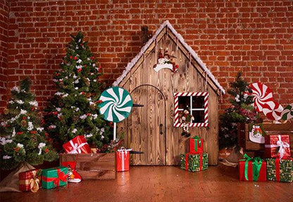 Christmas Tree Gift Decoration Backdrop for Photography