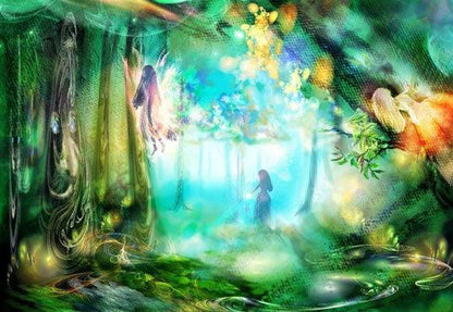 Secret Forest Backdrop Spring Green Scenery Photography Background