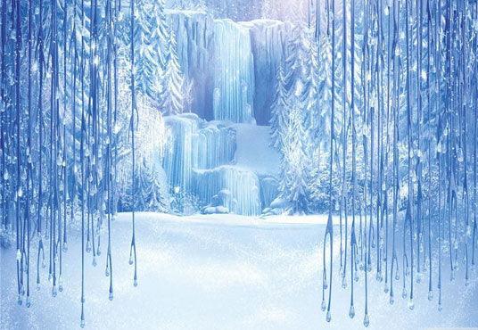 Frozen Winter Snow Birthday Backdrop for Photo Studio