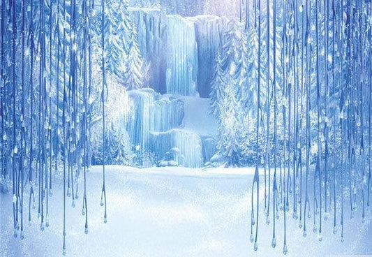 Frozen Winter Snow Birthday Backdrop for Photo Studio