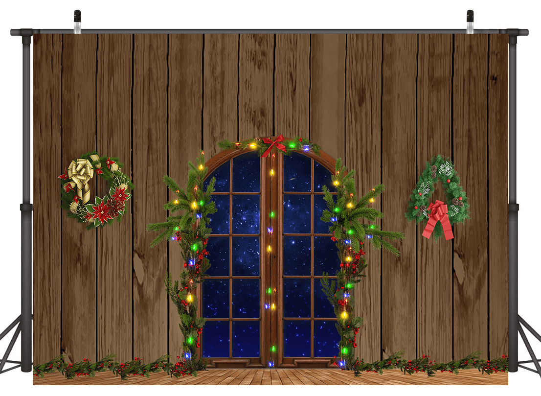 Decoration In Front Of House Christmas Backdrop for Photoshootings SBH0275