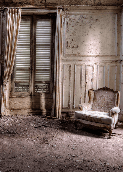 Abandoned Room White Armchair Photography Backdrop SBH0295