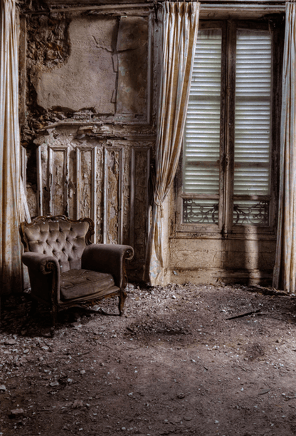 Abandoned Room Brown Armchair Photography Backdrop SBH0294