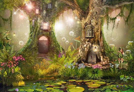 Little Girl In The Forest Backdrop for Baby Show Photography