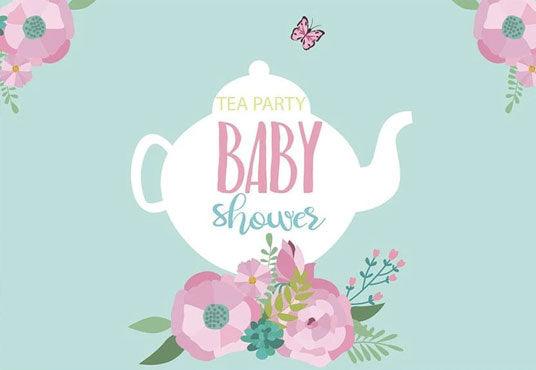 Pink Flower Green Backdrop Baby Shower Decoration Photograph Background