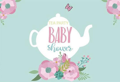 Pink Flower Green Backdrop Baby Shower Decoration Photograph Background