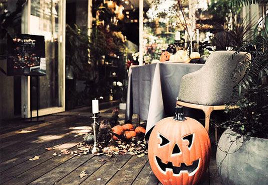 Autumn Leaves Pumpkin Halloween Photo Backdrops Prop