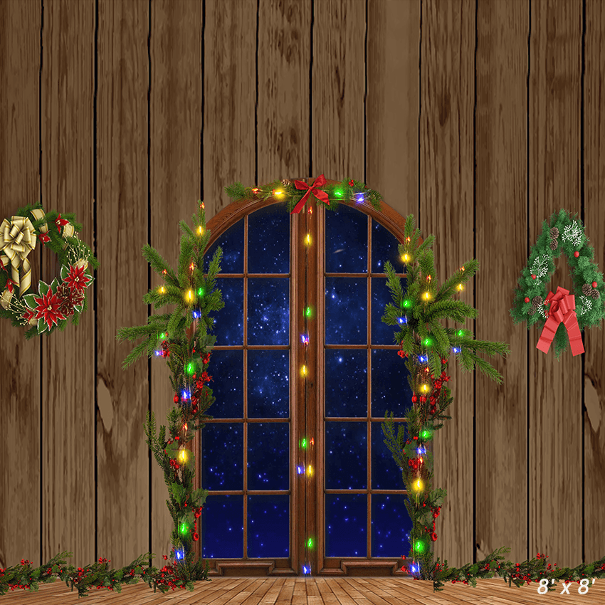 Decoration In Front Of House Christmas Backdrop for Photoshootings SBH0275