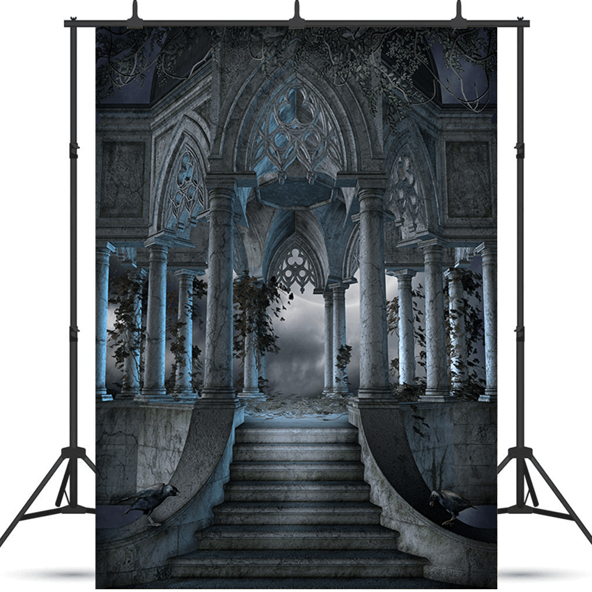 Gothic Chapel With Stairs Photography Backdrop SBH0257