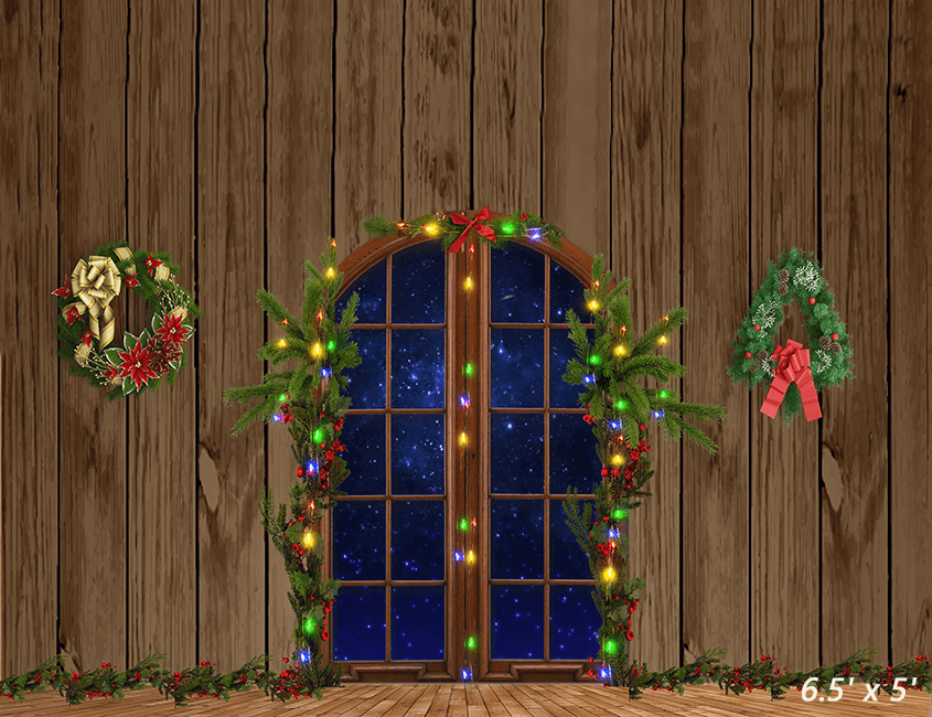 Decoration In Front Of House Christmas Backdrop for Photoshootings SBH0275