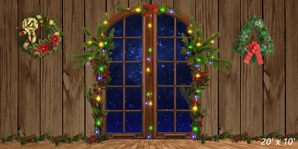 Decoration In Front Of House Christmas Backdrop for Photoshootings SBH0275