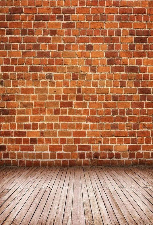 Red Brick Wall With Wood Floor Background For Photography Backdrop