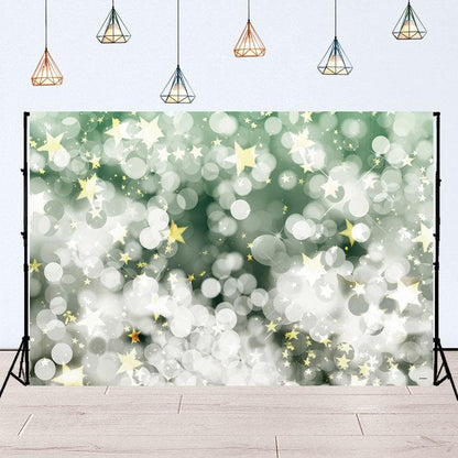 Green Abstract Polka Star Backdrop for Picture