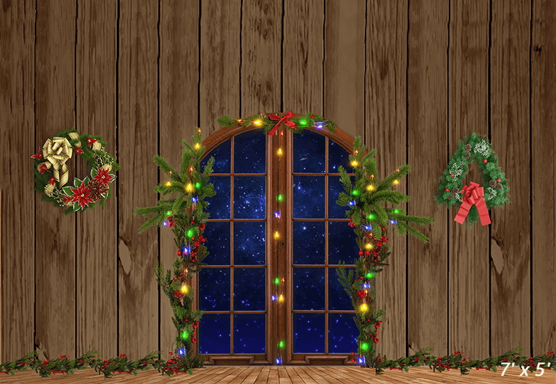 Decoration In Front Of House Christmas Backdrop for Photoshootings SBH0275