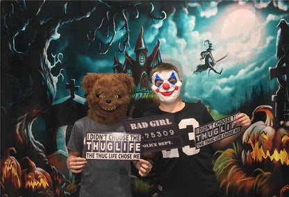 Funny Witch of Night Halloween Photography Backdrops