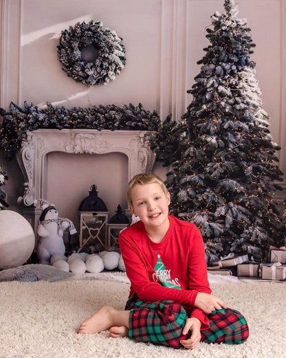 Christmas Tree White Wood Floor Photography Backdrop Prop