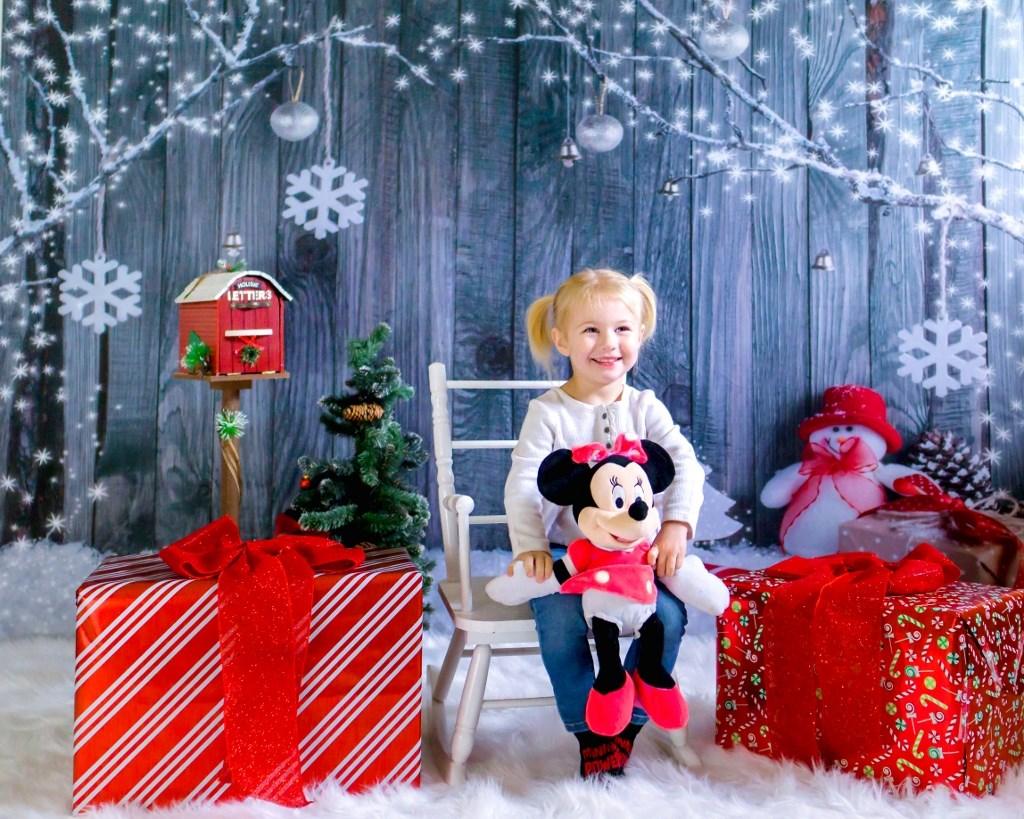 Grey Wood Wall Snowman Christmas Backdrop for Snowflake