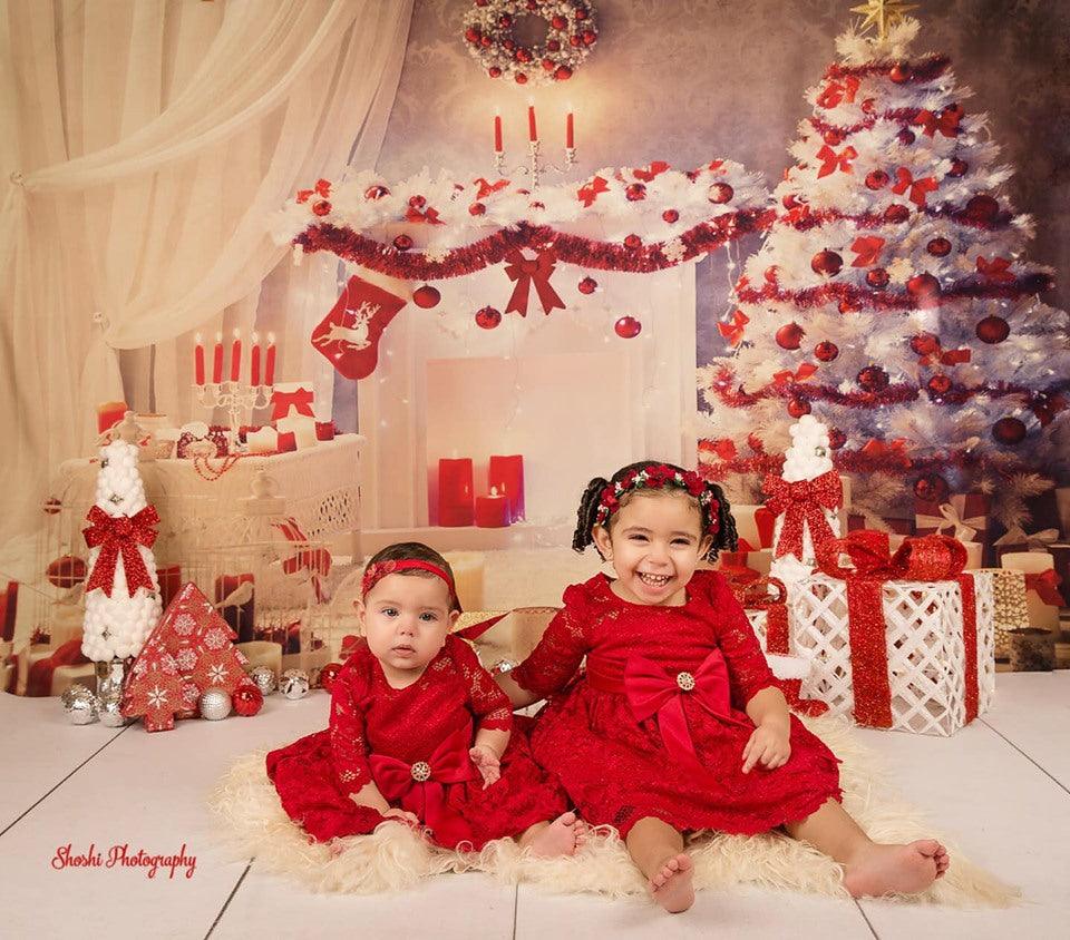 White Christmas Tree Backdrop for Photo Studio