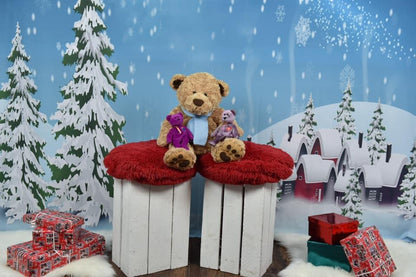 Snow Winter Big Moon Christmas Backdrops