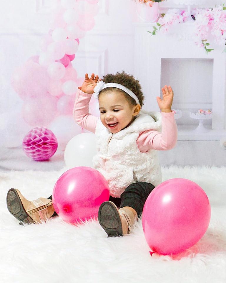 Princess White Wall Balloon Baby Show Backdrop